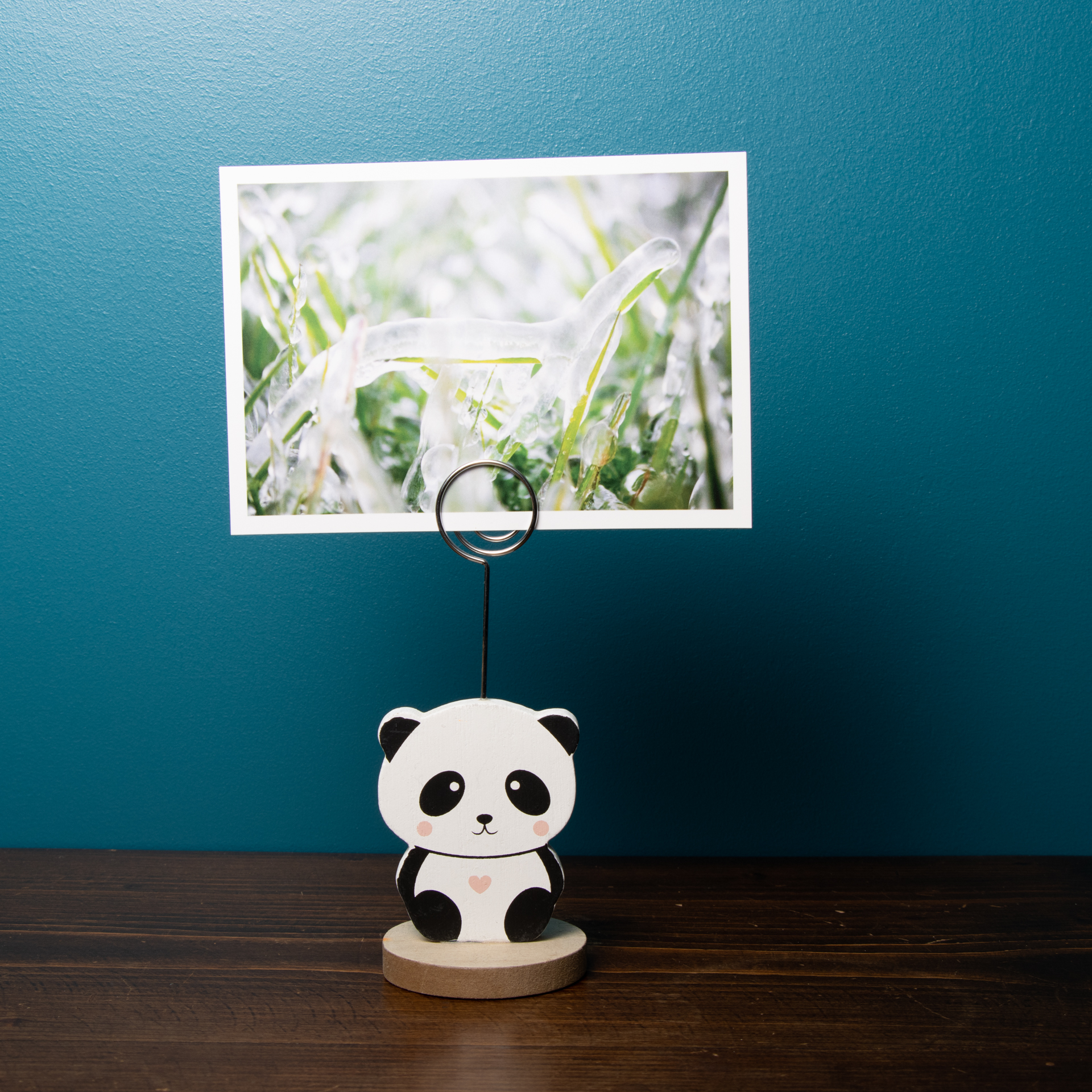 Support panda en bois et métal